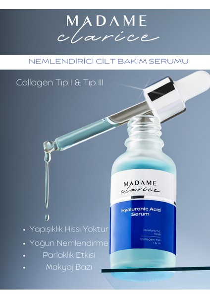 Yoğun Nemlendirici Bakım Serumu Tüm Cilt Tipleri İçin Hyaluronic Acid Collagen Serum modelleri