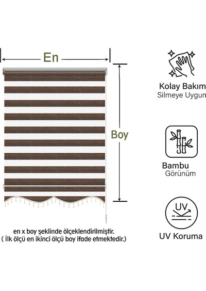 Kahve-Siyah Kırçıllı Dilimli Zebra Perde