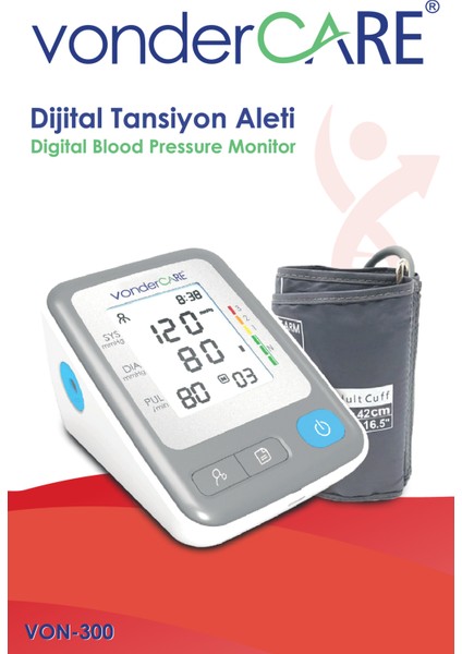 Vonder Care Pilli Dijital Tansiyon Aleti VON-300 Dijital Kol