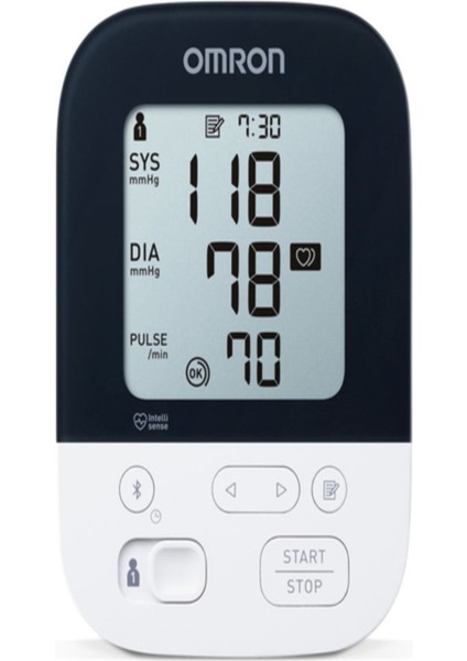 Adaptörlü M4 Intelli It HEM-7155T-EBK Tam Otomatik Üst Koldan Ölçer Aleti+Adaptör Kol Dijital