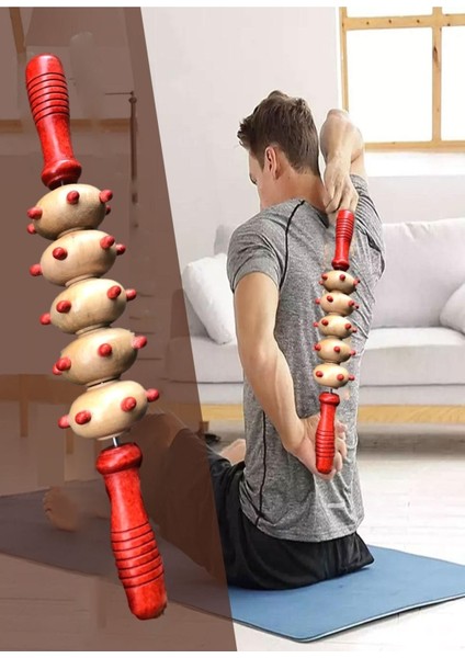 Ahşap Selülit Döner Masaj Sopası