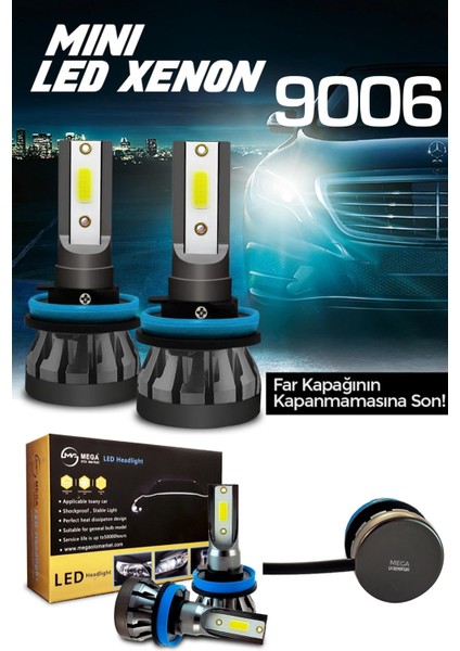 Slim LED Xenon Şimşek Etkili Mini Beyaz 9006 Kapak Kapanma Garantili