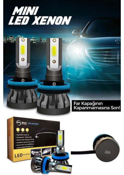 Slim LED Xenon Şimşek Etkili Mini Beyaz 9006 Kapak Kapanma Garantili fiyatları