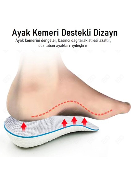 Boy Uzatma Erkek Ark Destekli Köpük Topuk ve Boy Yükseltici - Düz Taban - Içe Basma 40.5 - 46 Poliü