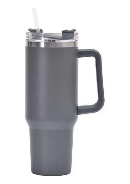 40 Oz Saplı Pipetli Bardak 304 Paslanmaz Çelik Termos Bardak Taşınabilir Araba Bardağı (Yurt Dışından)