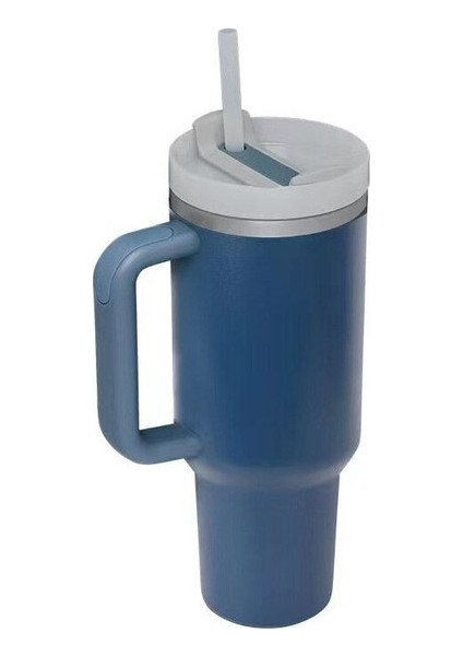40OZ Sapır Kupa 314 Paslanmaz Çelik Kupa Vakum Çift Katmanlı Taşınabilir Buzlu Bully Saman Vakum Kupası (Yurt Dışından)