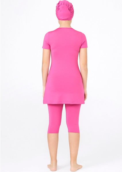 Genç Kısa Kollu Yarı Kapalı Likralı Mayo Maresiva Joy 8348 Fuşya modelleri