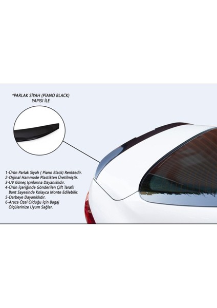 Renault Megane 4 Sedan Bagaj Üstü Spoiler Piano Black Enjeksiyon Baskı 2016-.. fiyatları