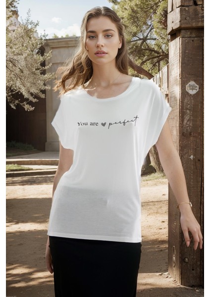 Baskılı T-Shirt Beyaz / White