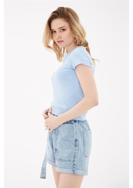 Kısa Kollu T-Shirt Mavi