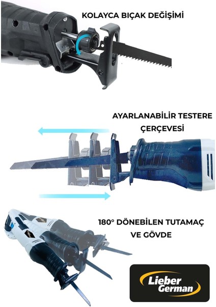 Kablolu 7000 Watt 180°DÖNER Başlıklı Devir Ayarlı Tilki Kuyruğu 10 Bıçaklı Ahşap Metal Kemik Kesme