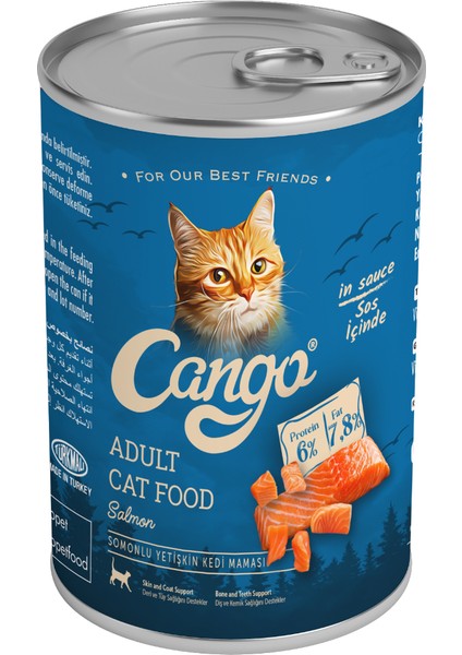 Cango Yetişkin Kedi Yaş Maması Somonlu 415 gr