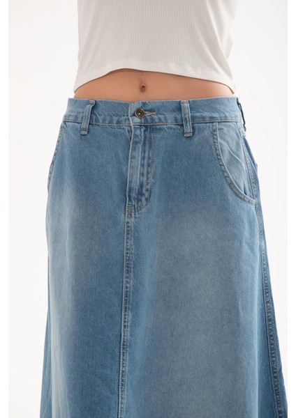 Uzun Denim Etek Mavi fiyatları