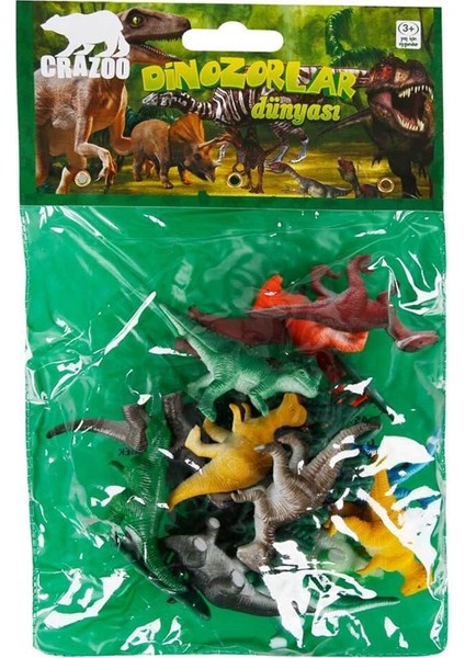 Crazoo Dinozorların Dünyası Poşetli Hayvan Oyun Seti 07051 Turuncu