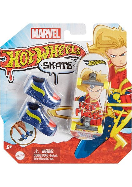 Hot Wheels Skate Temalı Parmak Kaykay ve Ayakkabı Paketleri HMY18 HNL75 Capt. Marvel