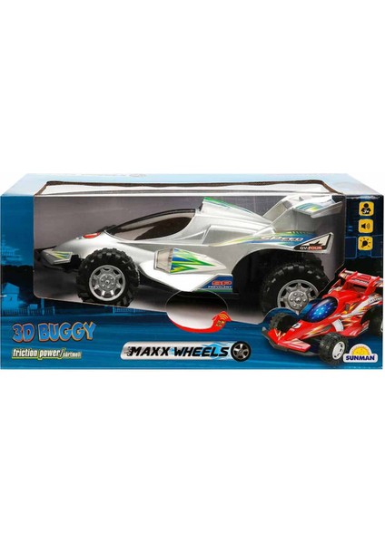 Maxx Wheels Sesli ve Işıklı 3D Buggy Sürtmeli Araba 00996 Gri
