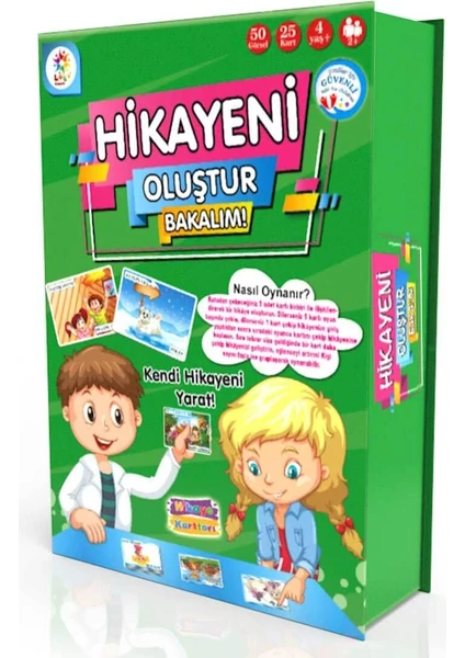 Kids Hikayeni Oluştur Bakalım Eğitici Eğlenceli Oyun Kartları 25 Parça