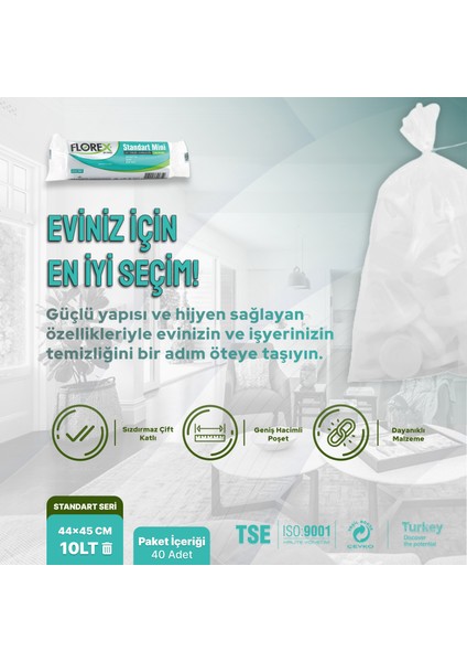 Standart Mini Boy Çöp Poşeti x 5 Rulo