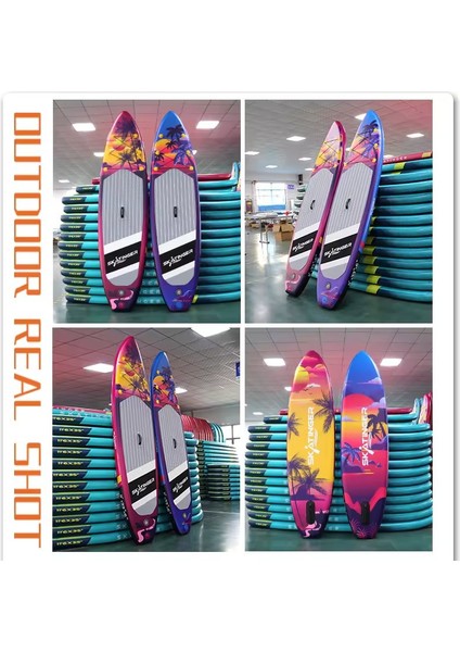 Lethe Boards Sunrıse Double Layer Sup Paddle Board Skatinger , Isup Şişme Sörf Tahtası Kürek Sörfü Full Set 335 x 84 x 15 cm + Su Geçirmez Telefon Kılıfı