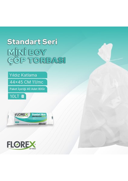 Standart Mini Boy Çöp Poşeti x 10 Rulo