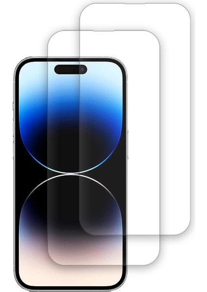 iPhone14 Pro Temperli Cam Koruyucu Tam Ekran Kaplama, 2'li Paket