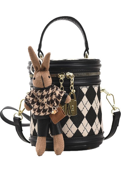 Moda Niş Messenger Doku Eşkenar Dörtgen Taşınabilir Kova Çantası (Yurt Dışından) fiyatları