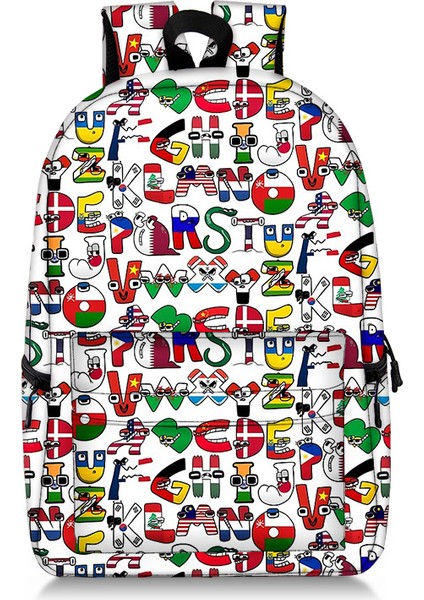 Çizgi Film Mektubu Ortaokul Öğrencisi Büyük Kapasiteli Sırt Çantası (Yurt Dışından)