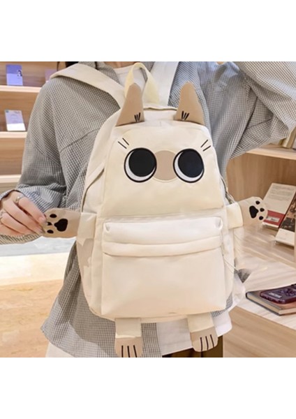 Öğrenci Sırt Çantası Kedi Desen Sırt Çantası Büyük Kapasiteli Kızlar Lise Çantası (Yurt Dışından) fiyatları