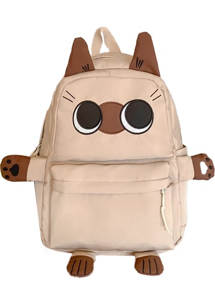 Öğrenci Sırt Çantası Kedi Desen Sırt Çantası Büyük Kapasiteli Kızlar Lise Çantası (Yurt Dışından)