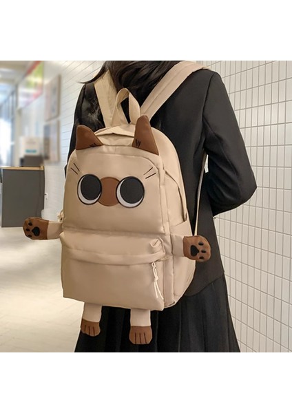 Öğrenci Sırt Çantası Kedi Desen Sırt Çantası Büyük Kapasiteli Kızlar Lise Çantası (Yurt Dışından) fiyatları