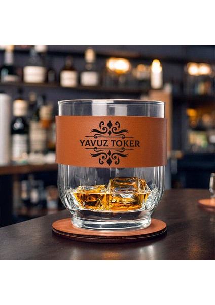Premium Erkeğe Taba Deri Viski Bardağı ve Altlık Seti fırsatları