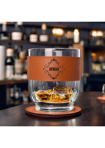 Kişiye Özel Isimli Taba Deri Kaplama Viski Seti fırsatları