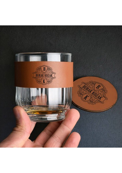 Kişiye Özel Premium Taba Deri Kaplama Viski Seti fiyatları