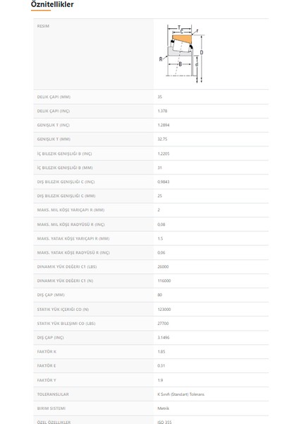 32307-90KA1 - 35X32,75X80 fiyatları
