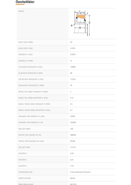 32313-9X095 - 65X51X140 fiyatları