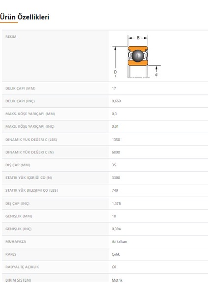 6003-ZZ - 17X10X35