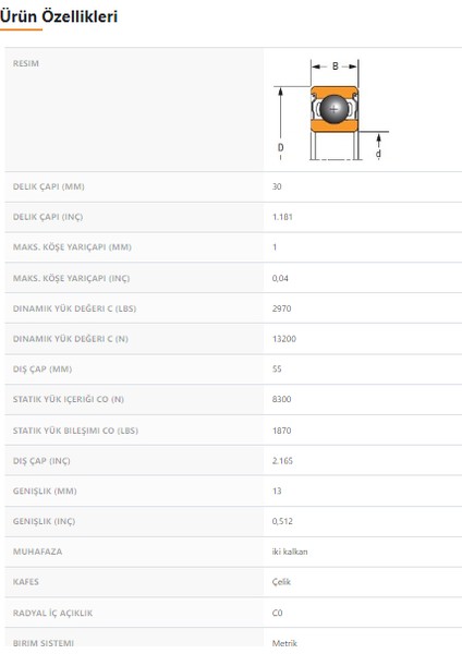 6006-ZZ - 30X13X55