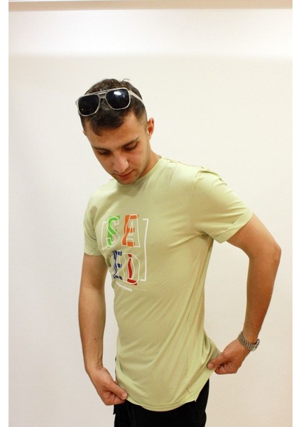 Caz 4131 Erkek Bisiklet Yaka Baskılı T-Shirt fiyatları