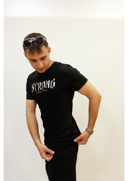 Caz 4064 Erkek Baskılı Bisiklet Yaka T-Shirt modelleri