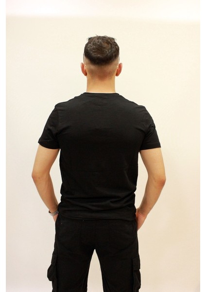 Caz 4064 Erkek Baskılı Bisiklet Yaka T-Shirt fırsatları