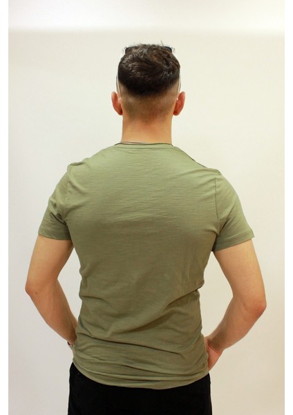 Caz 4064 Erkek Baskılı Bisiklet Yaka T-Shirt fırsatları