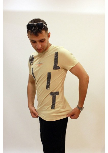 Caz 4089 Bisiklet Yaka Baskılı Erkek T-Shırt fiyatları