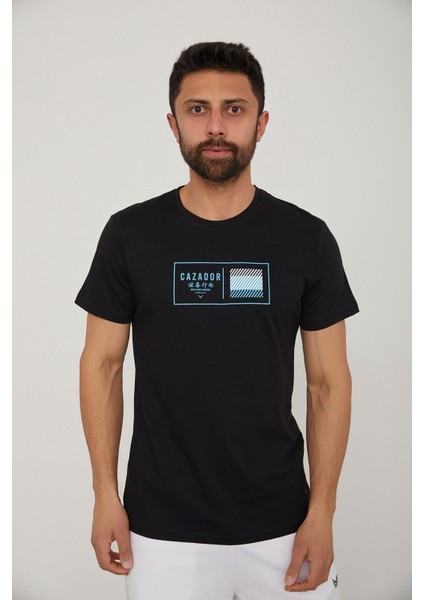 Caz 4198 Bisiklet Yaka Baskılı Erkek Tshırt modelleri