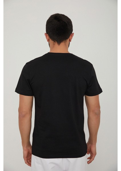 Caz 4198 Bisiklet Yaka Baskılı Erkek Tshırt fırsatları