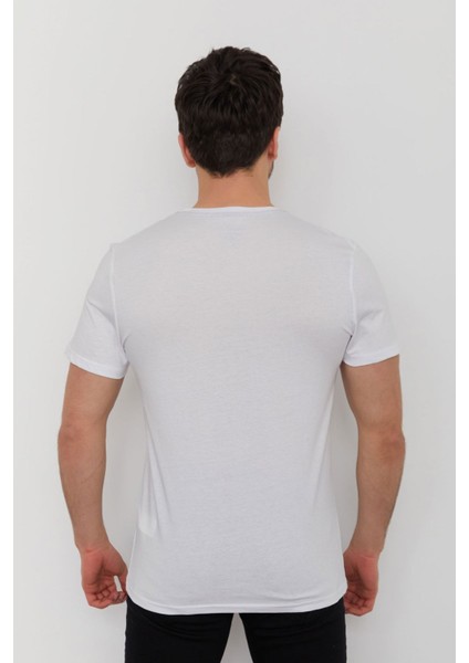 Caz 4198 Bisiklet Yaka Baskılı Erkek Tshırt modelleri