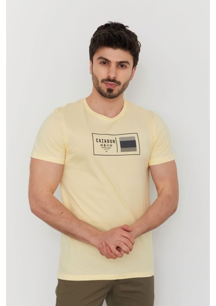 Caz 4198 Bisiklet Yaka Baskılı Erkek Tshırt modelleri