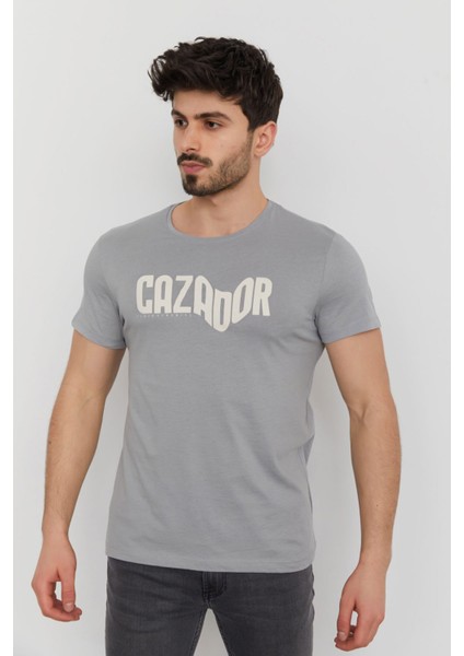 Caz 4086 Erkek Baskılı Bisiklet Yaka T-Shırt