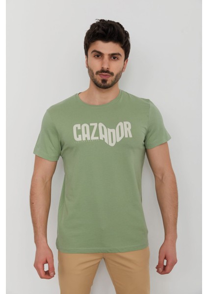 Caz 4086 Erkek Baskılı Bisiklet Yaka T-Shırt