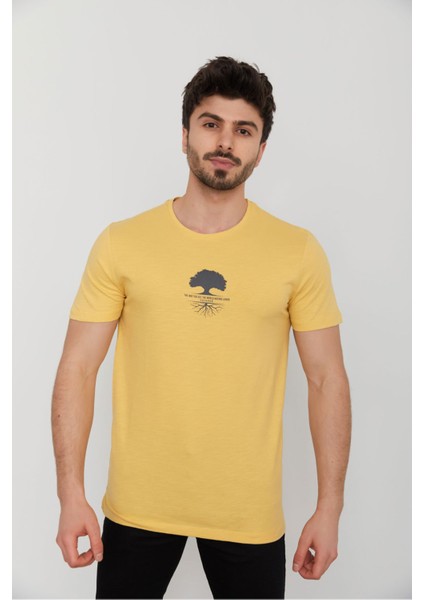 Caz 4170 Erkek Baskılı Bisiklet Yaka T-Shırt