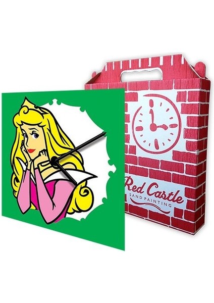 Disney Aurora Saat Clock Kum Boyama Seti Red Castle S 0018